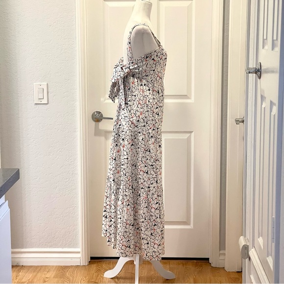 Zara Blogger's Favorite White Floral Printed Bow Tie Back Midi Dress Siz… - Picture 5 of 12
